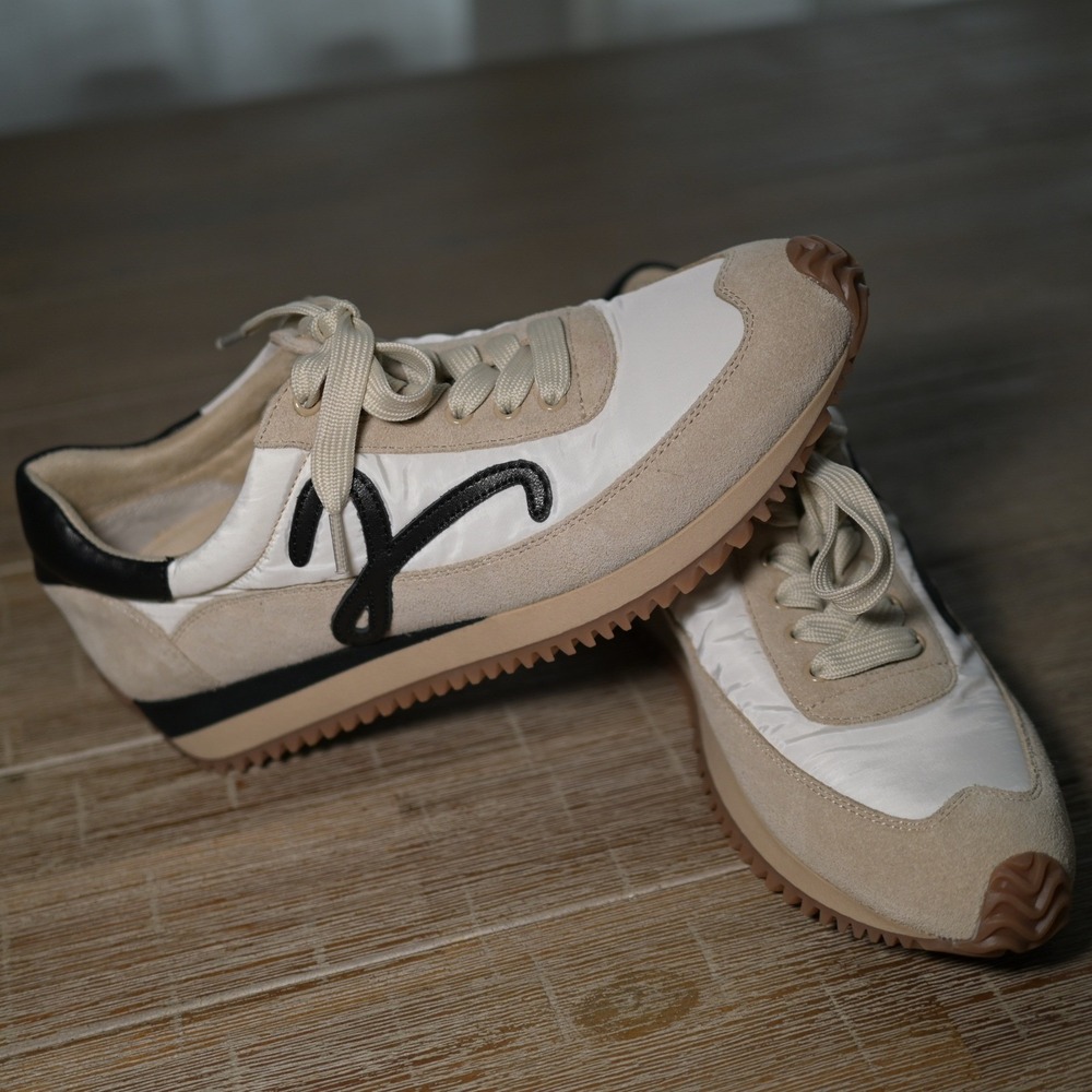 Vaneli Beige White Black Accent Sneakers